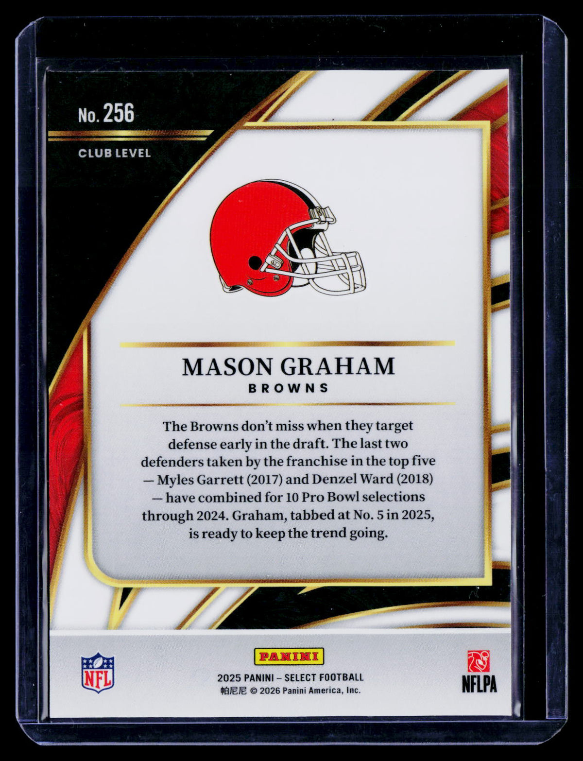 Mason Graham 2025 Panini Select 256 RC RC Cleveland Browns
