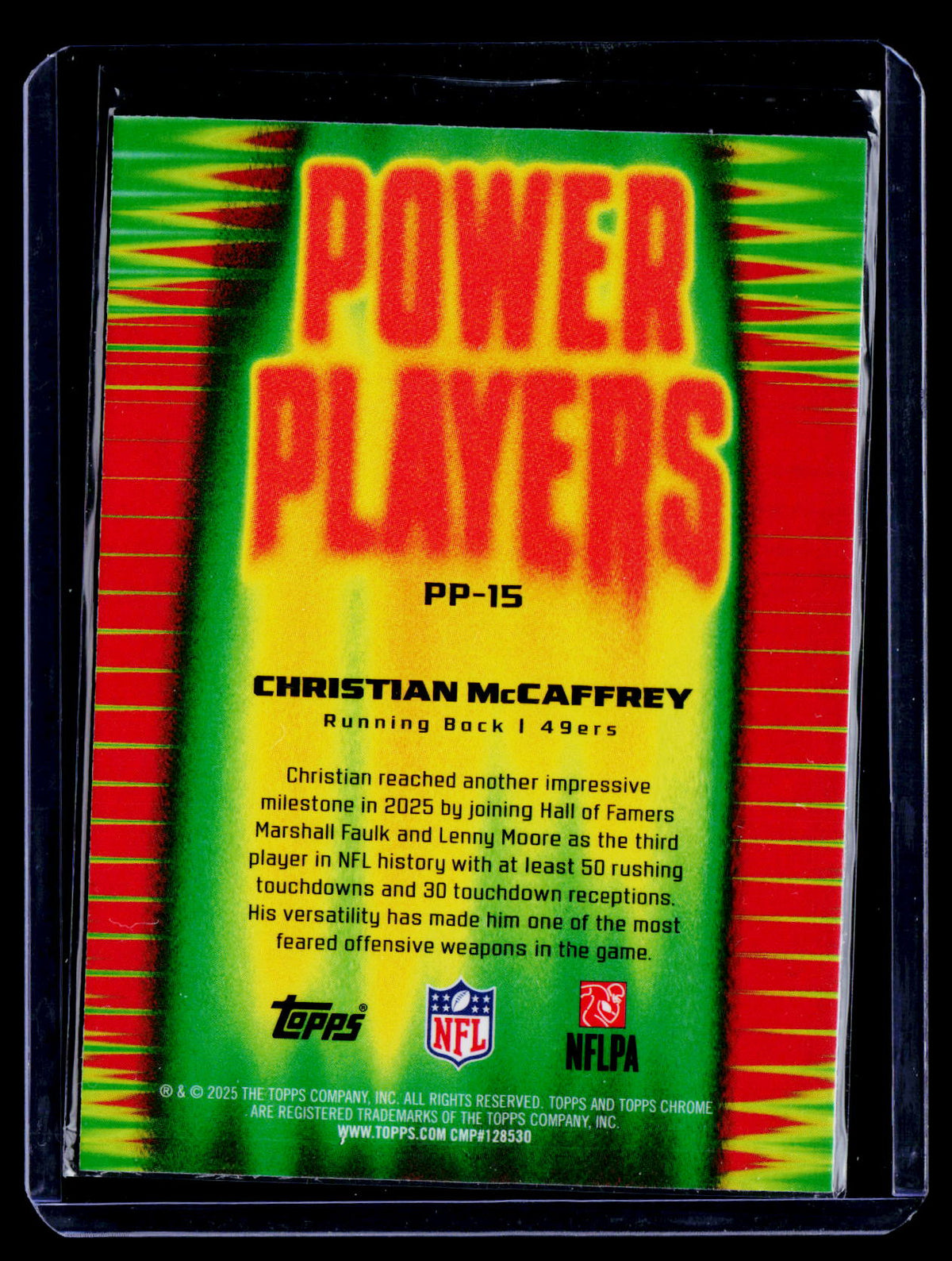 Christian McCaffrey 2025 Topps Chrome PP-15 Power Players San Francisco 49ers