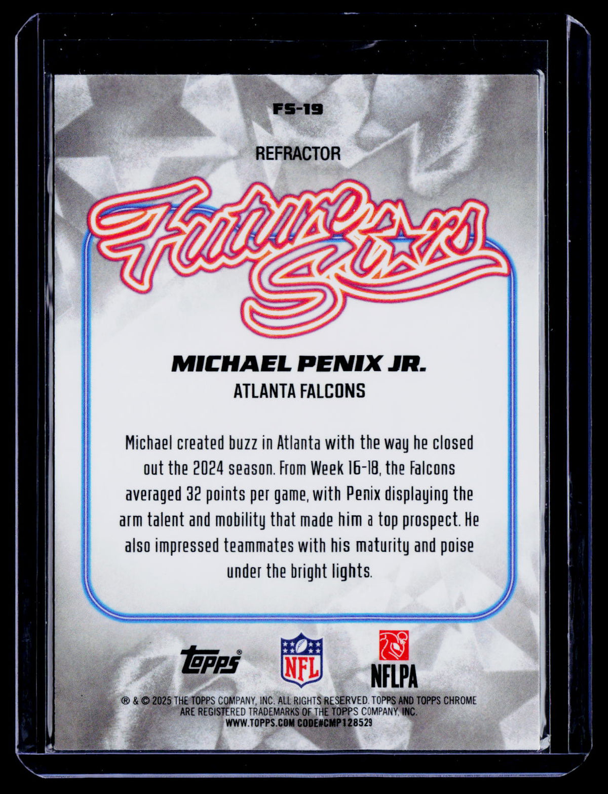 Michael Penix Jr. 2025 Topps Chrome FS-19 Future Stars Atlanta Falcons