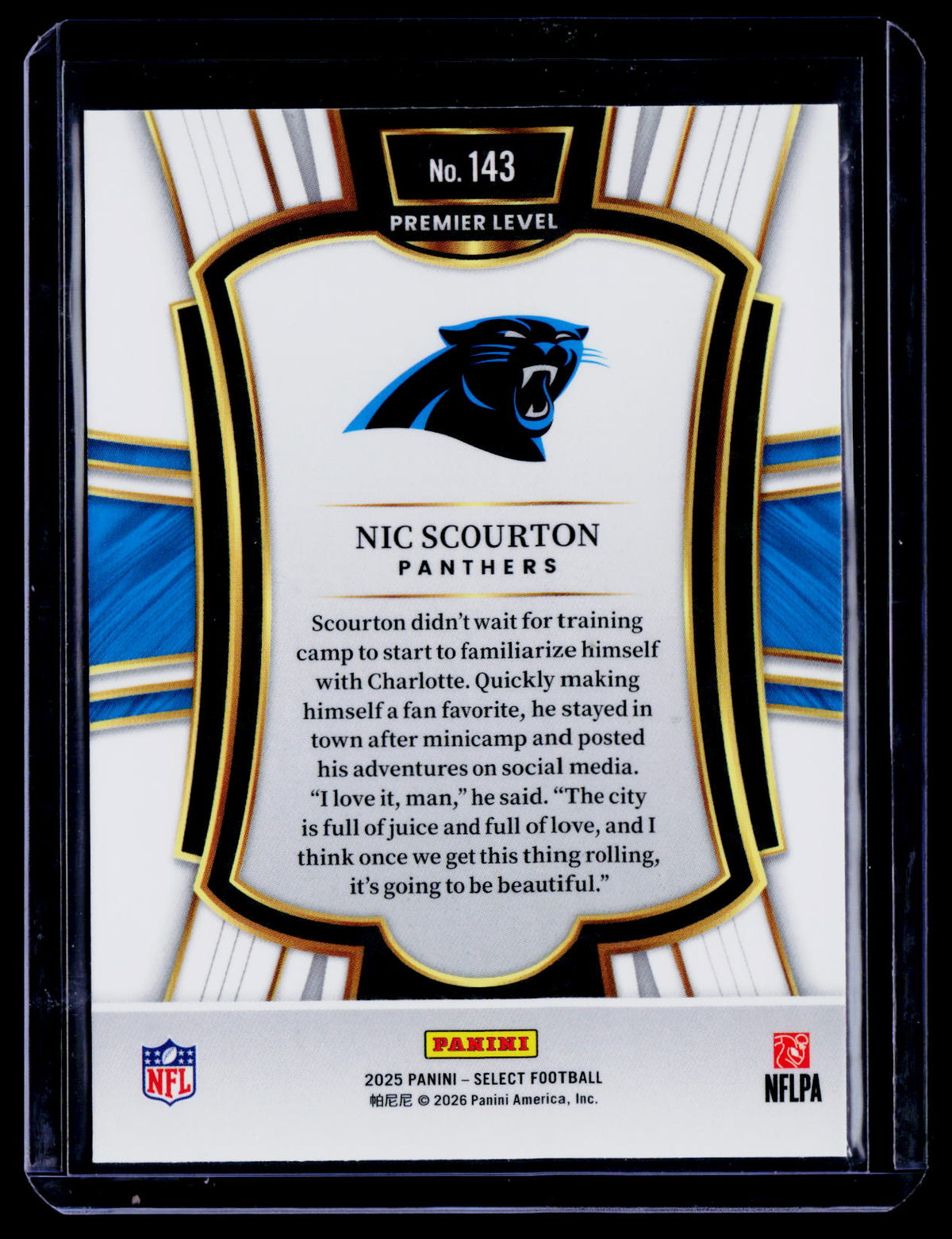 Nic Scourton 2025 Panini Select 143 Carolina Panthers