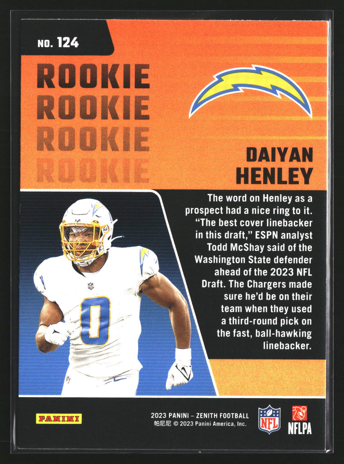 Daiyan Henley 2023 Panini Zenith 124 Retail RC RC Los Angeles Chargers