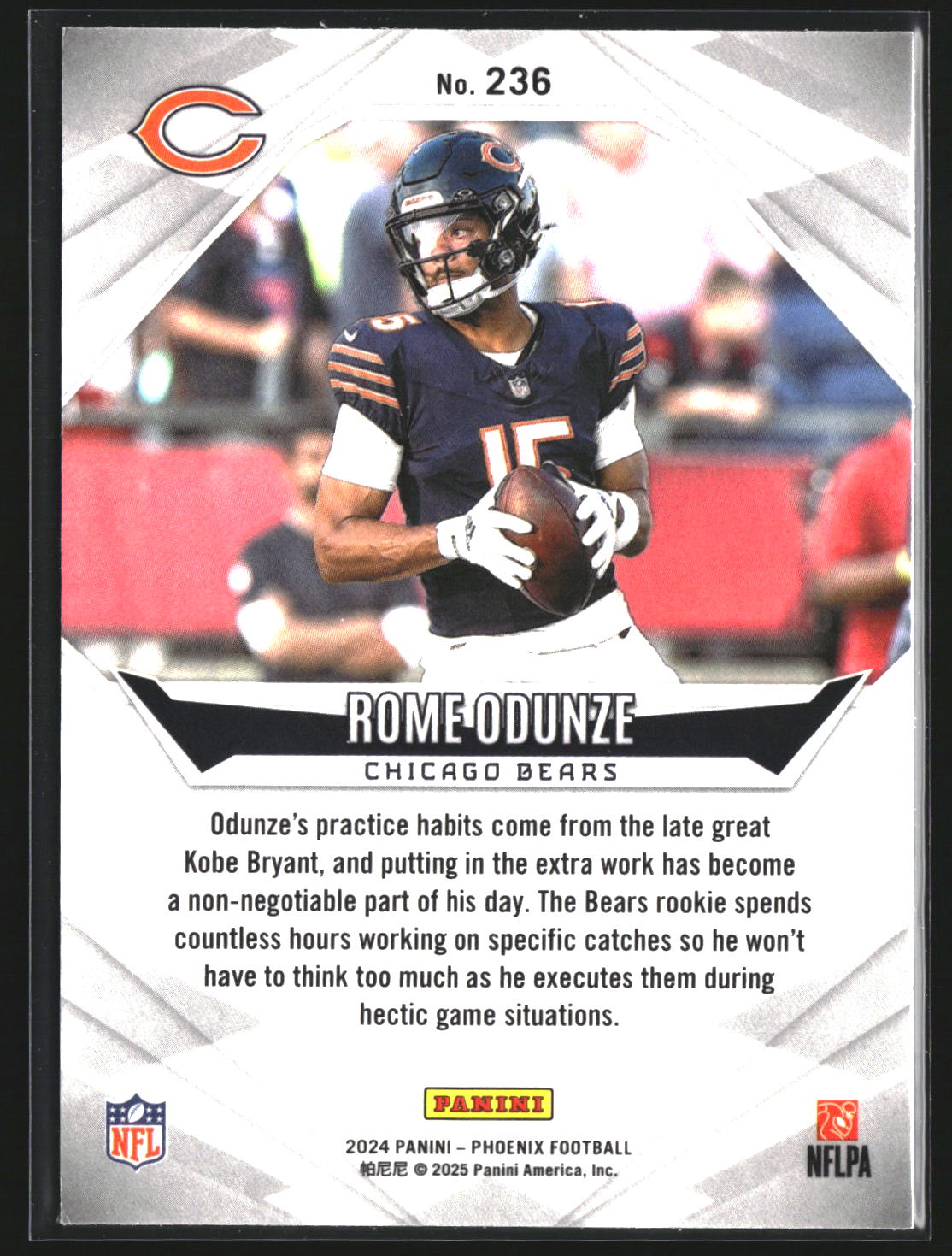 Rome Odunze 2024 Panini Phoenix 236 RC RC Chicago Bears