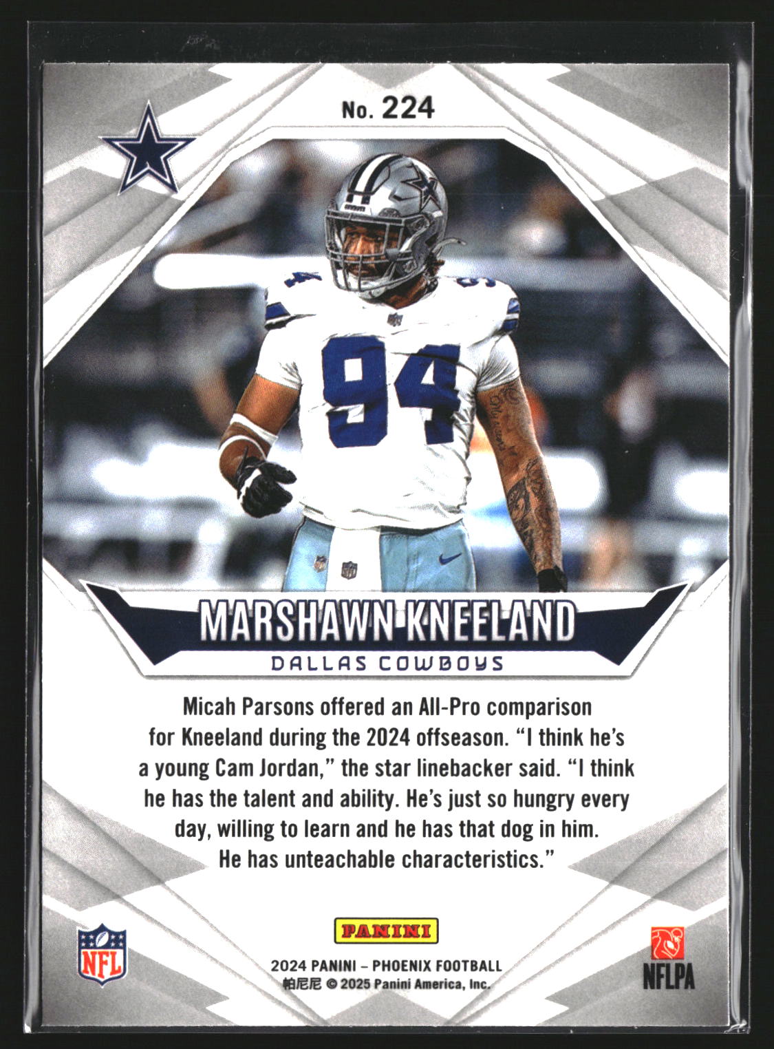 Marshawn Kneeland 2024 Panini Phoenix 224 RC RC Dallas Cowboys