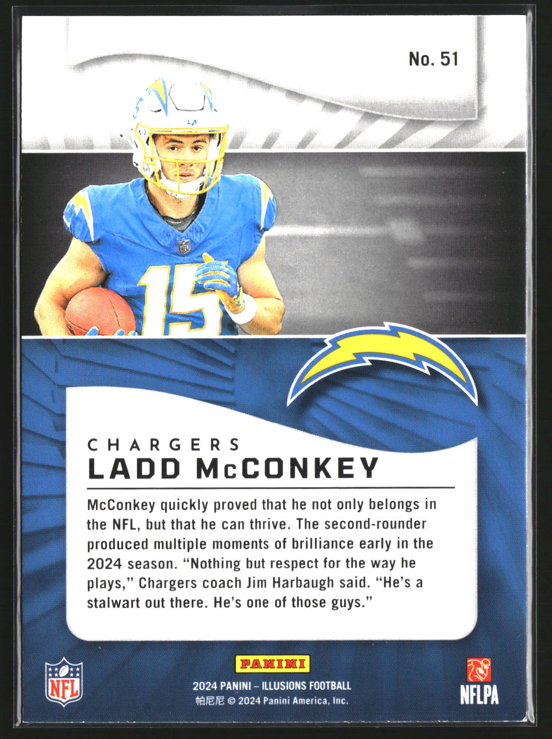 Ladd McConkey 2024 Panini Illusions 51 Retail RC RC Los Angeles Chargers