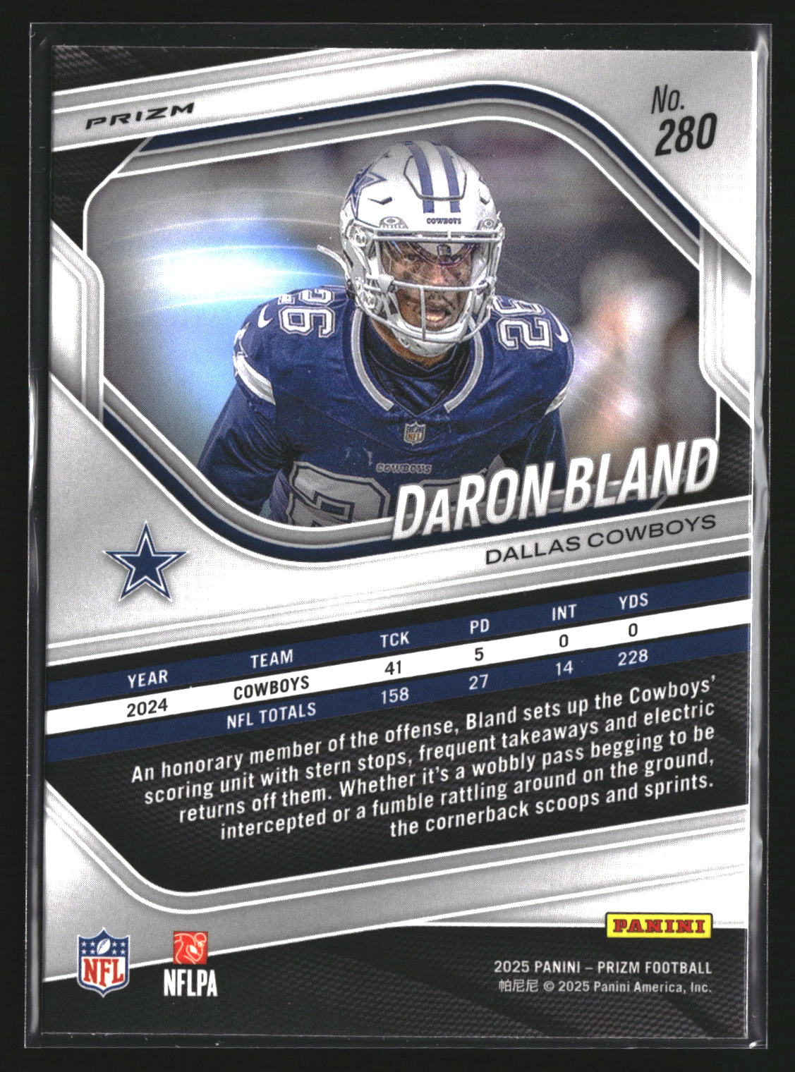 DaRon Bland 2025 Panini Prizm 280 Silver Dallas Cowboys