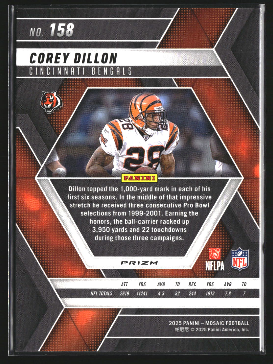 Corey Dillon 2025 Panini Mosaic 158 Cincinnati Bengals
