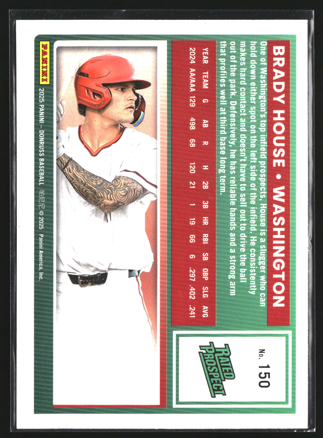 Brady House 2025 Donruss 150 Washington Nationals