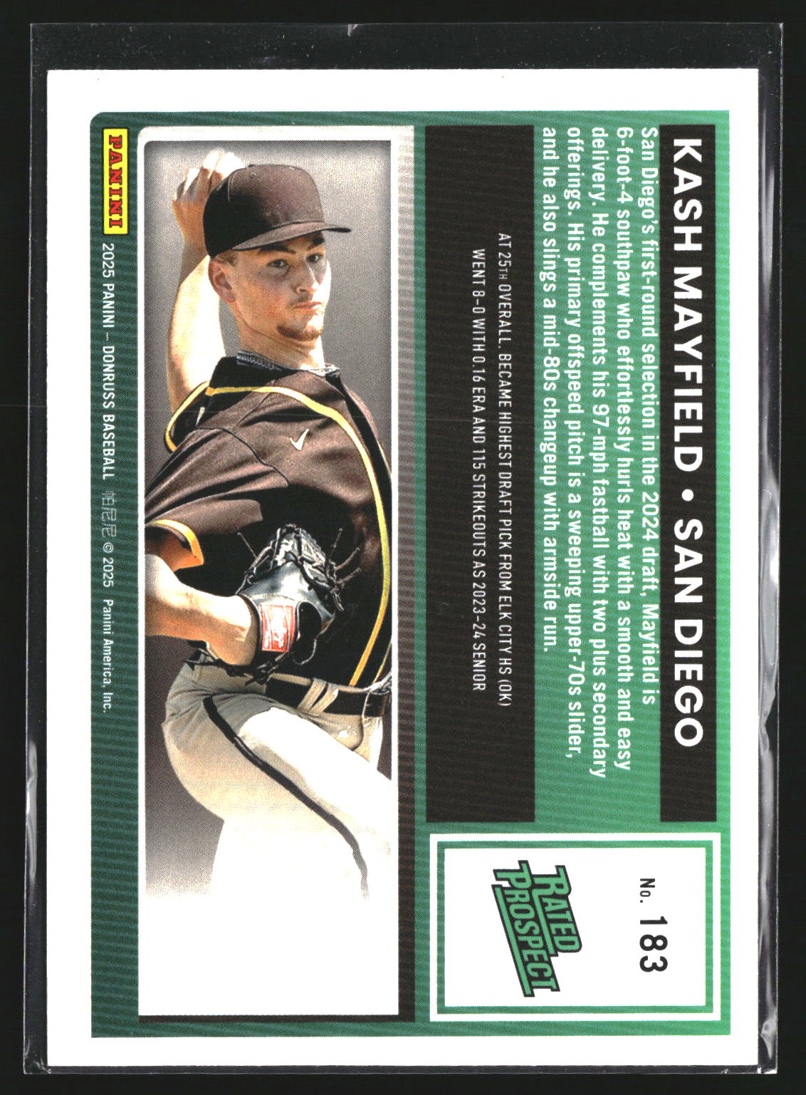 Kash Mayfield 2025 Donruss 183 San Diego Padres