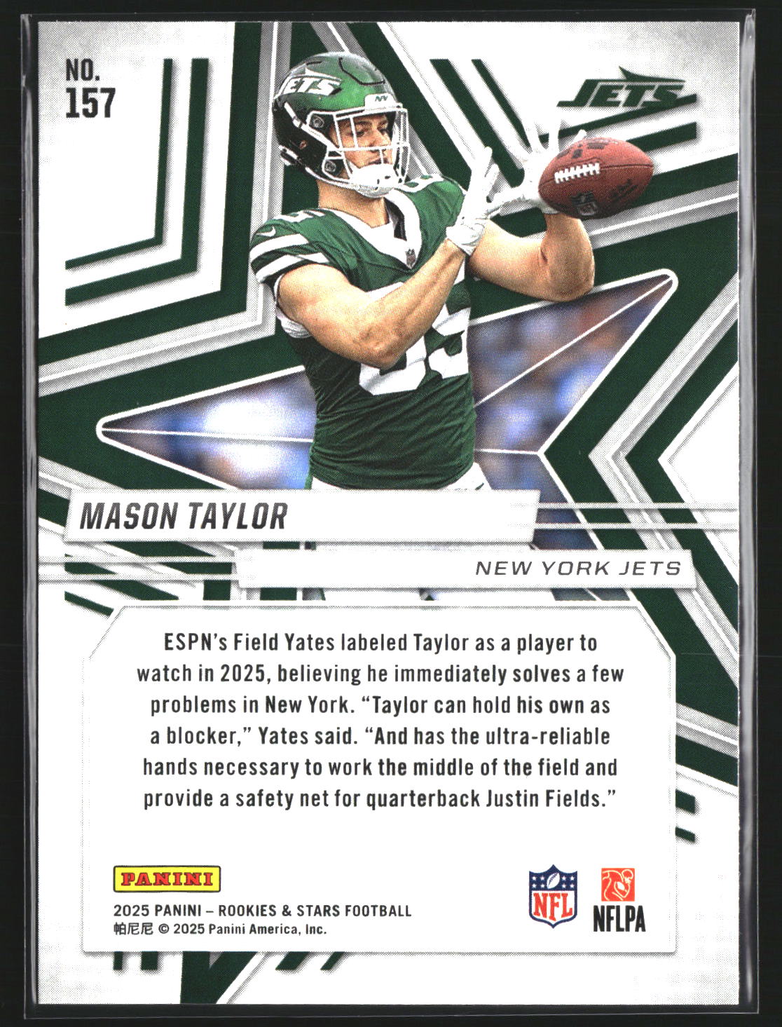 Mason Taylor 2025 Panini Rookies & Stars 157 Red RC RC New York Jets