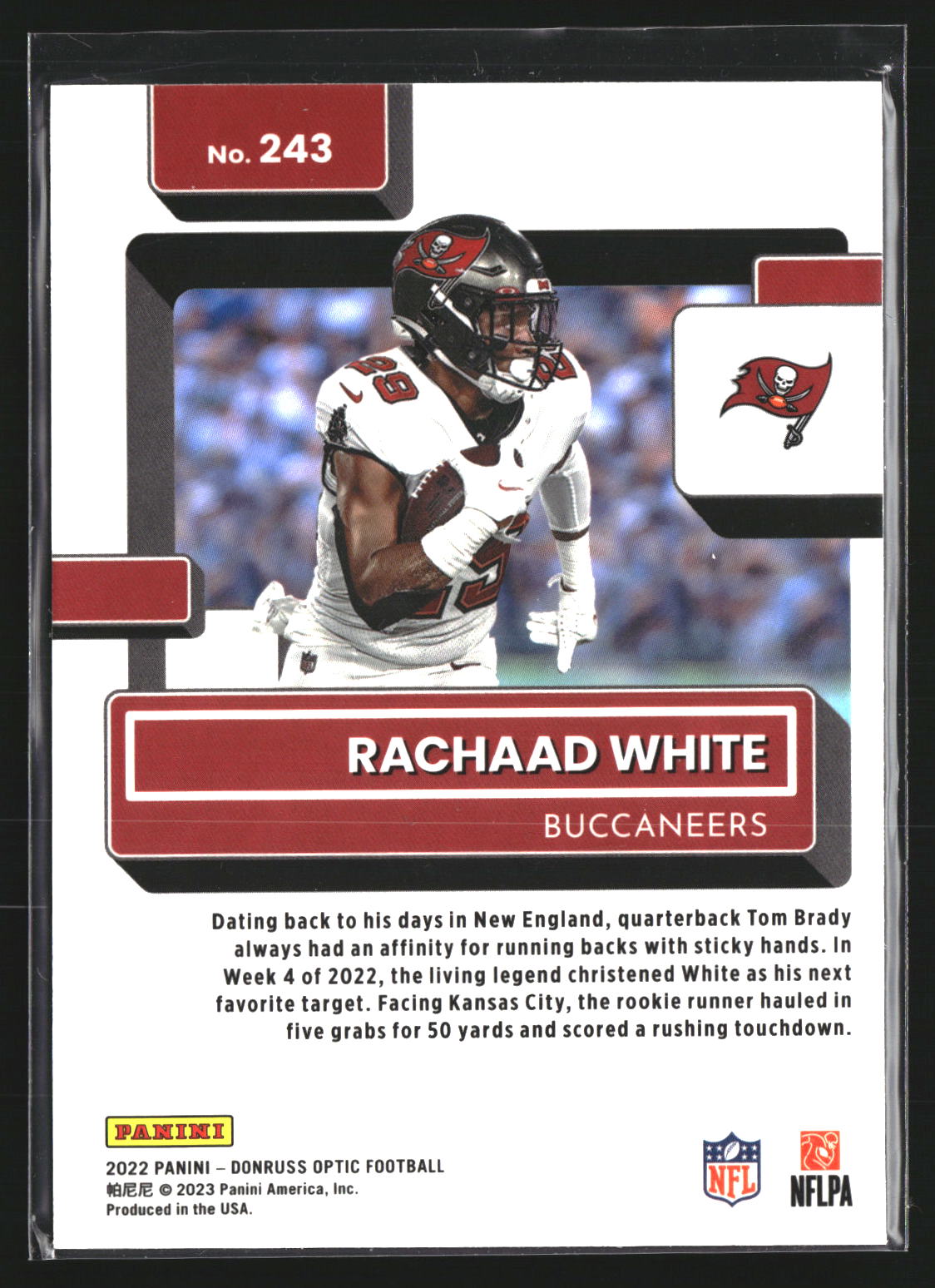 Rachaad White 2022 Donruss Optic 243 RC RC Tampa Bay Buccaneers