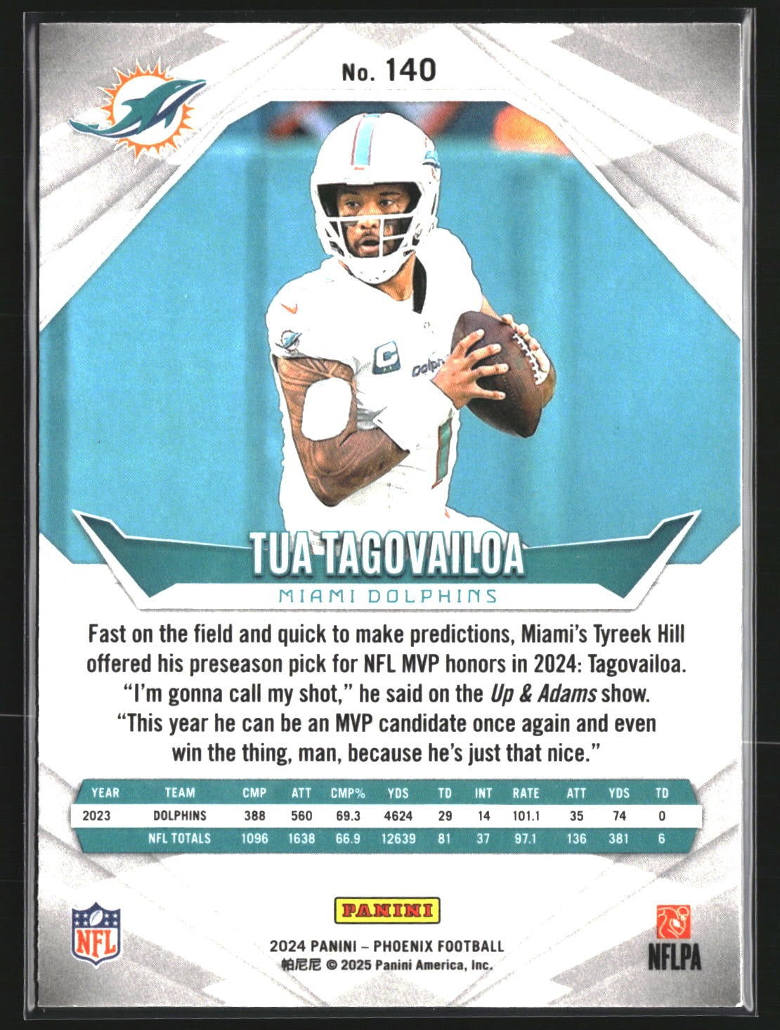 Tua Tagovailoa 2024 Panini Phoenix 140 Hyper Miami Dolphins