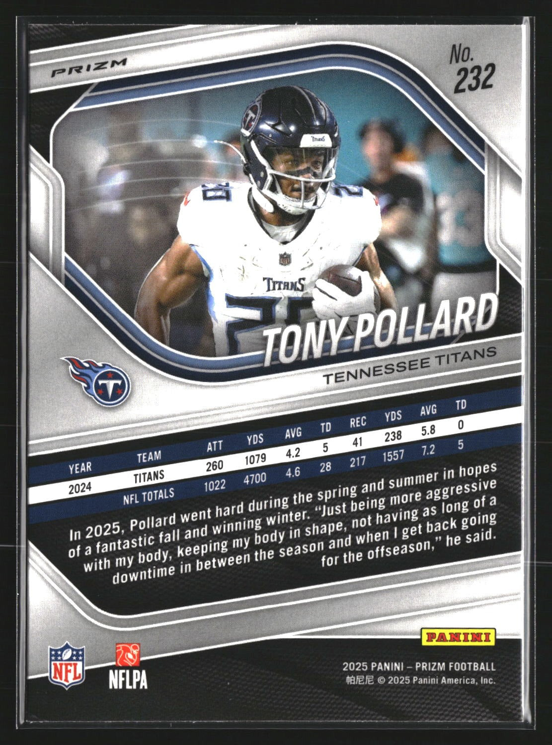 Tony Pollard 2025 Panini Prizm 232 White Disco Tennessee Titans