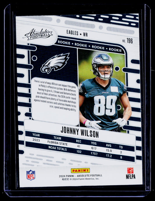 Johnny Wilson 2024 Panini Absolute 196 Philadelphia Eagles