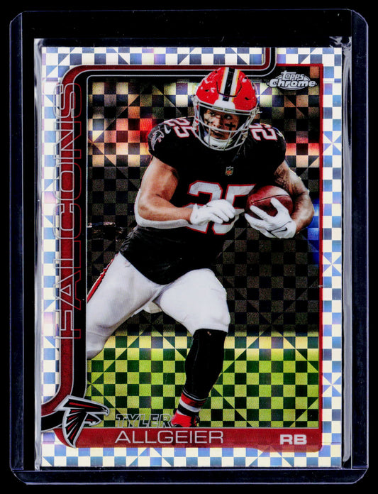 Tyler Allgeier 2025 Topps Chrome 17 X-Fractor Atlanta Falcons