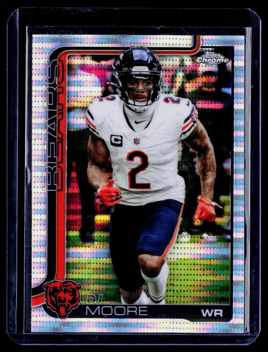 DJ Moore 2025 Topps Chrome 48 Pulsar Refractor Chicago Bears