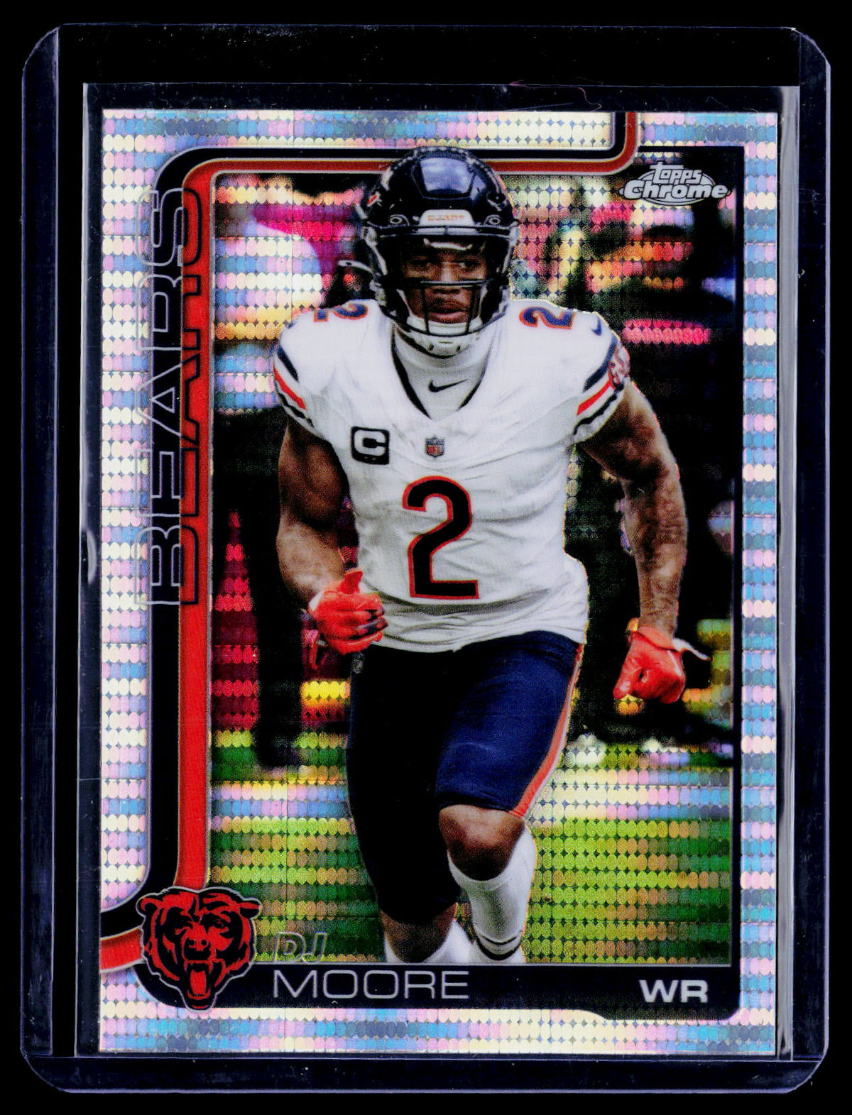 DJ Moore 2025 Topps Chrome 48 Pulsar Refractor Chicago Bears