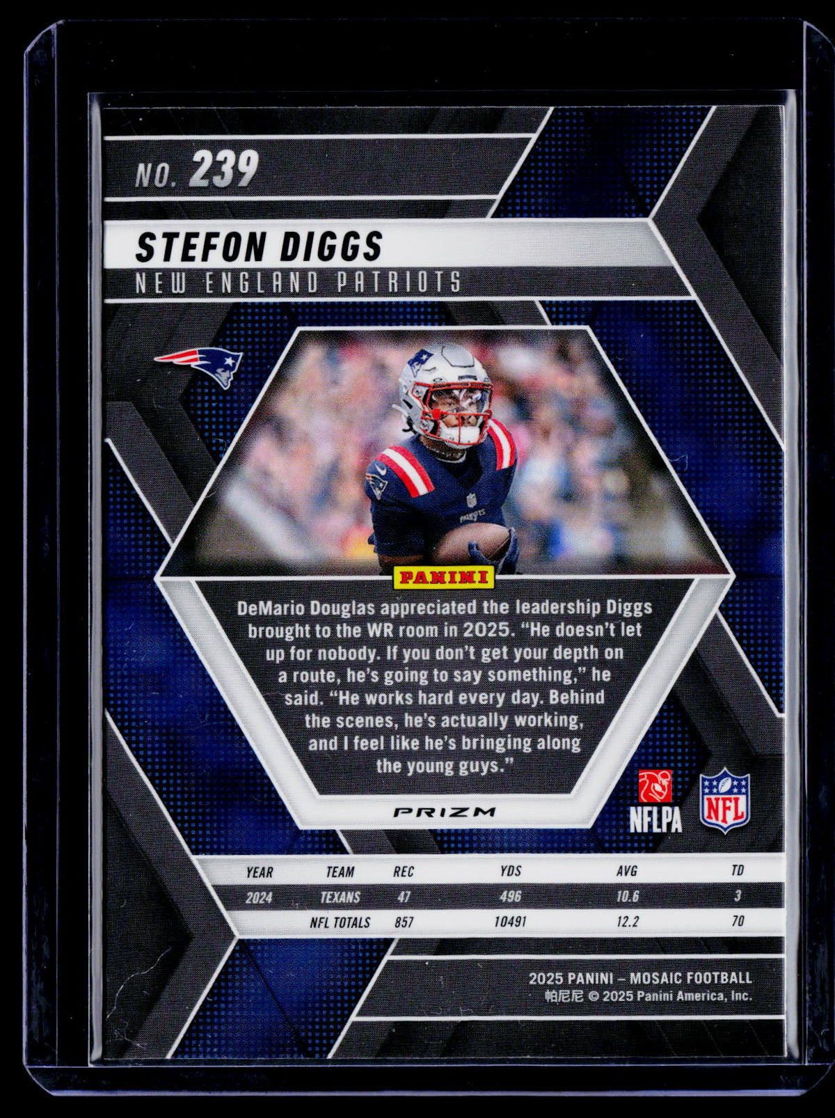 Stefon Diggs 2025 Panini Mosaic 239 Mosaic Green New England Patriots