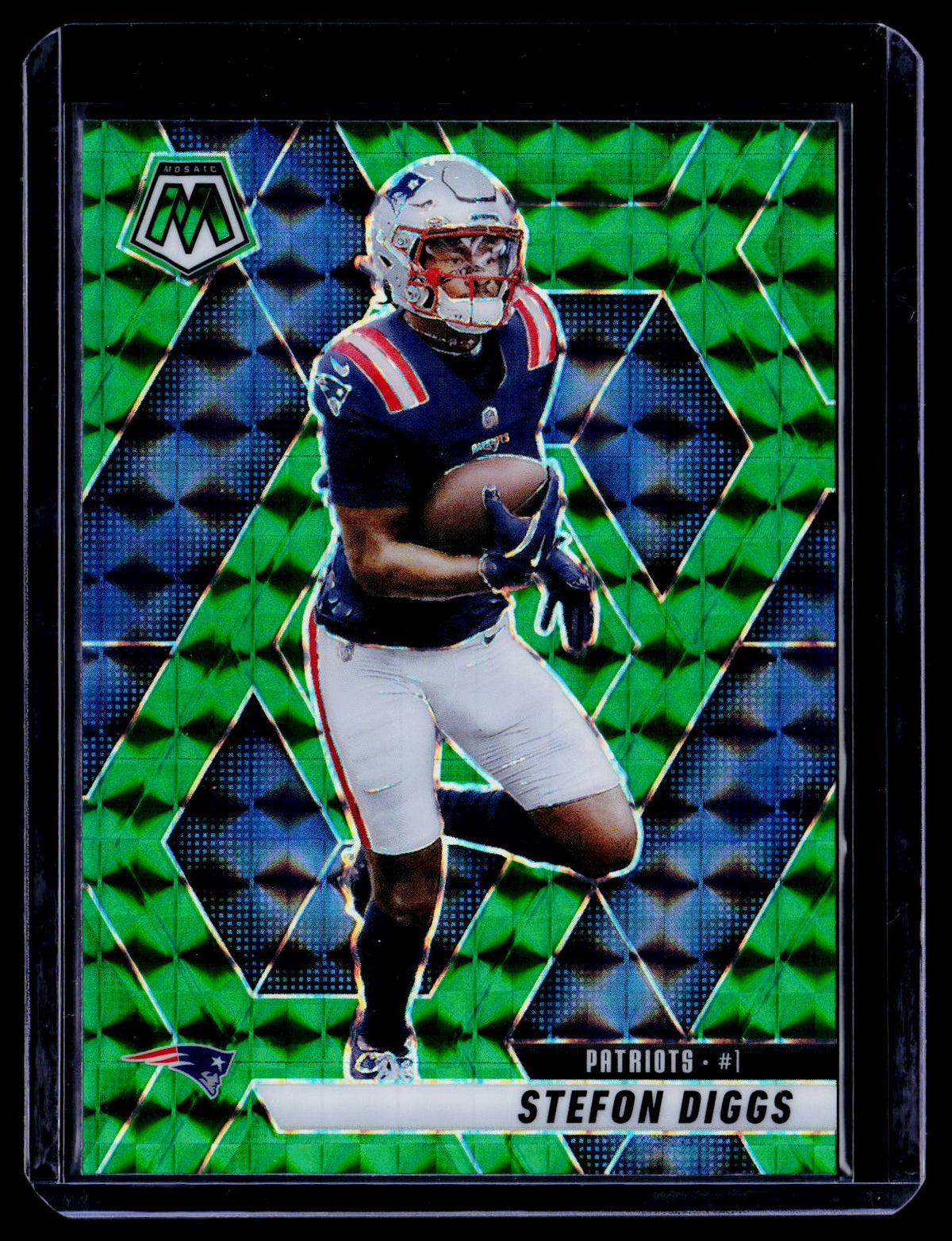 Stefon Diggs 2025 Panini Mosaic 239 Mosaic Green New England Patriots
