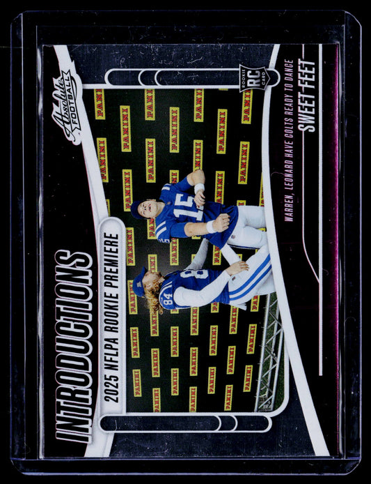 Sweet Feet 2025 Panini Absolute I-TWN Introductions Indianapolis Colts