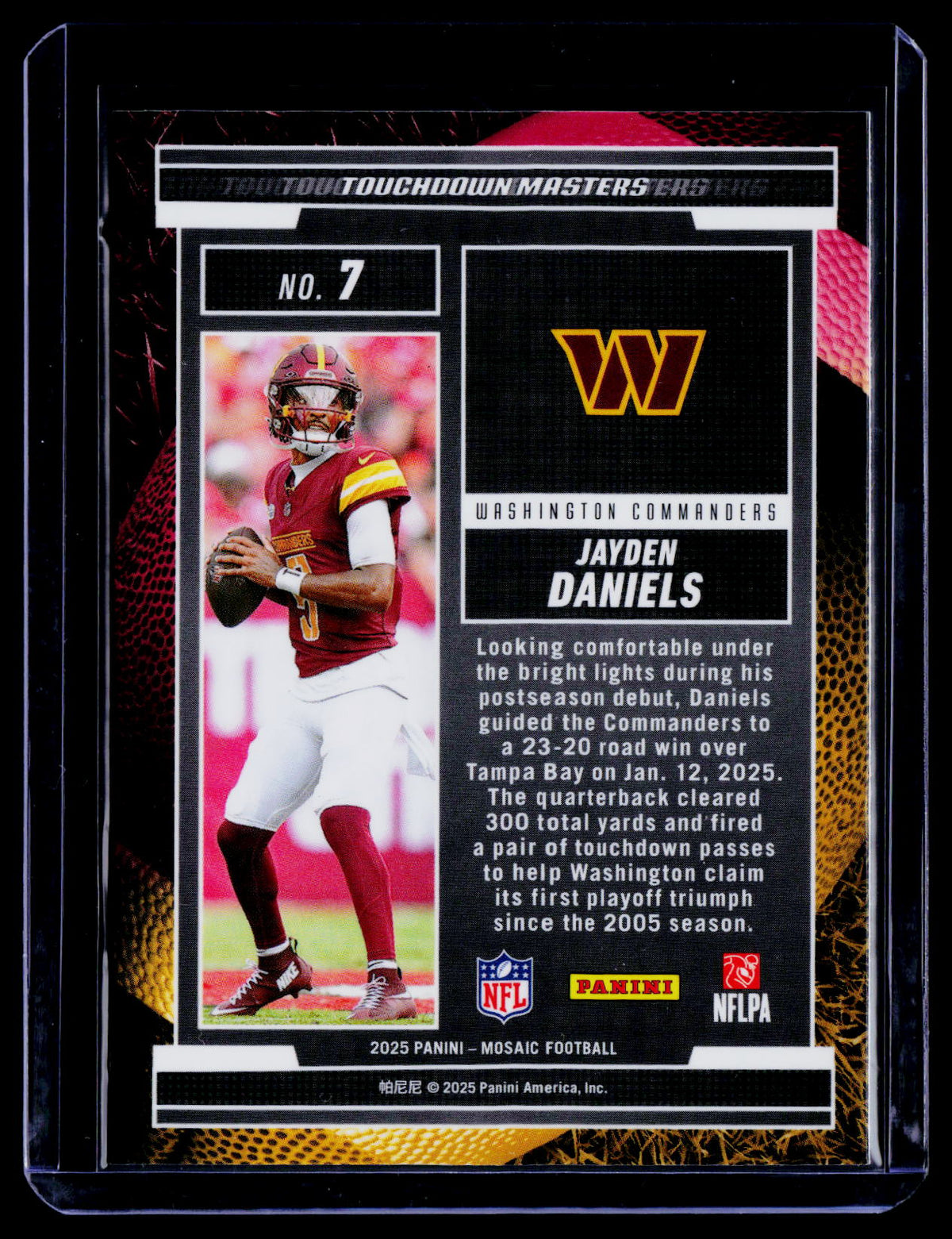 Jayden Daniels 2025 Panini Mosaic 7 Touchdown Masters Mosaic