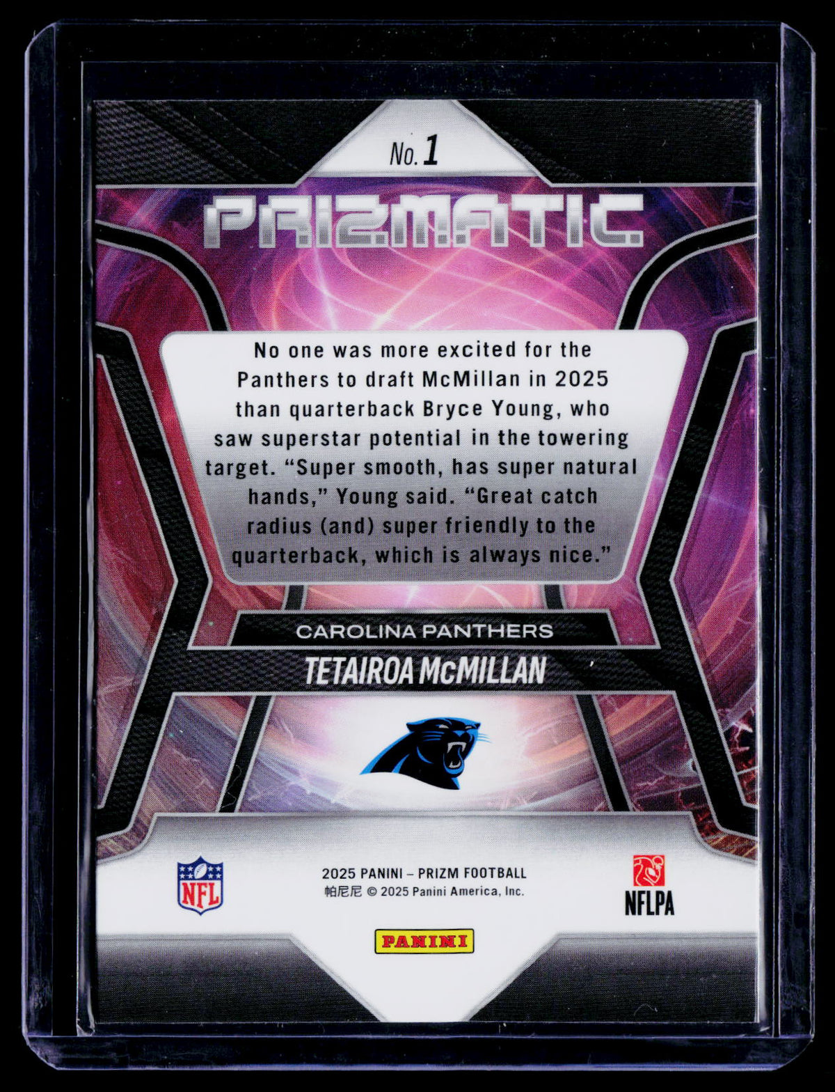 Tetairoa McMillan 2025 Panini Prizm 1 Prizmatic Carolina Panthers