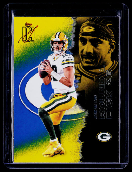 Jordan Love 2025 Topps Signature Class 21 Blue & Yellow Green Bay Packers