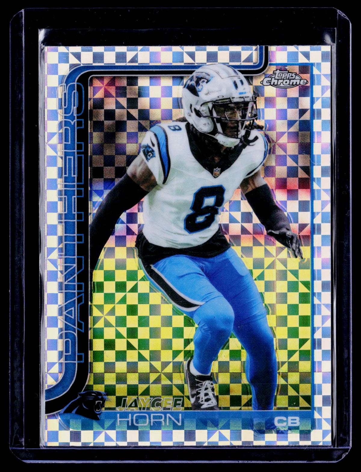Jaycee Horn 2025 Topps Chrome 41 X-Fractor Carolina Panthers