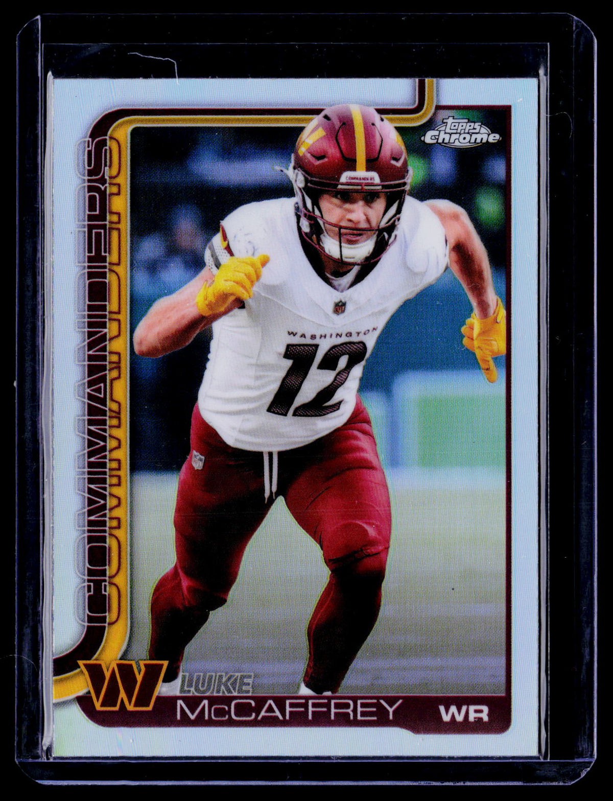 Luke McCaffrey 2025 Topps Chrome 298 Refractor Washington Commanders