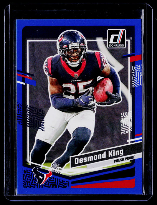 Desmond King 2023 Donruss 118 Press Proof Blue Houston Texans
