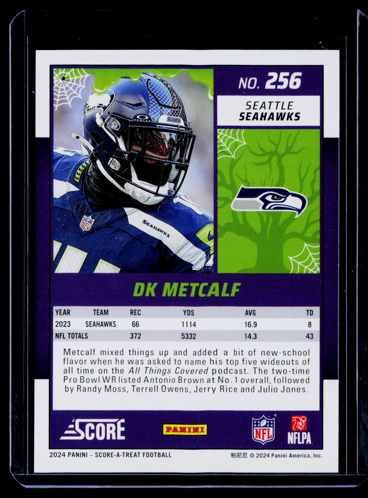 DK Metcalf 2024 Score-A-Treat 256 Green Bats Seattle Seahawks