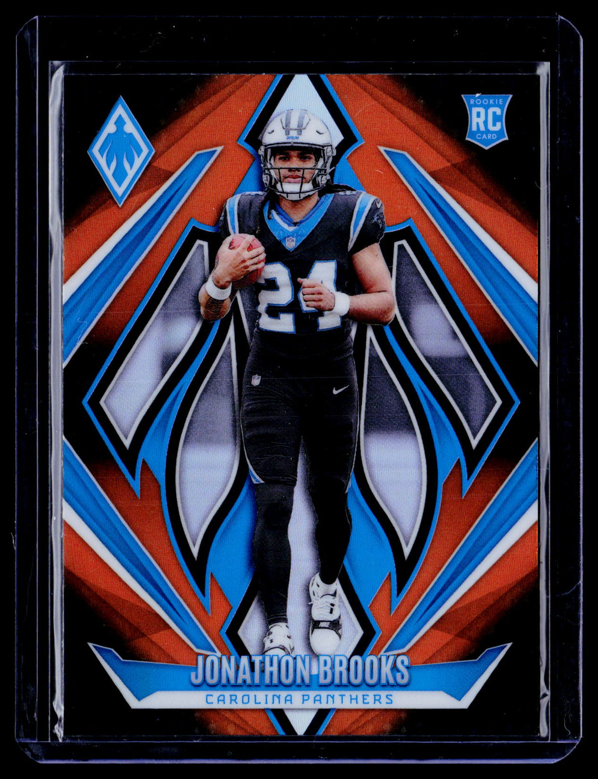 Jonathon Brooks 2024 Panini Phoenix 208 Orange Fade RC RC Carolina Panthers