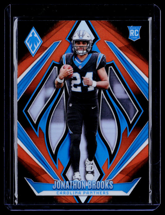 Jonathon Brooks 2024 Panini Phoenix 208 Orange Fade RC RC Carolina Panthers