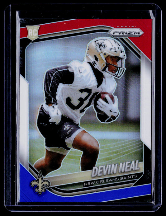Devin Neal 2025 Panini Prizm 393 Red White and Blue New Orleans Saints