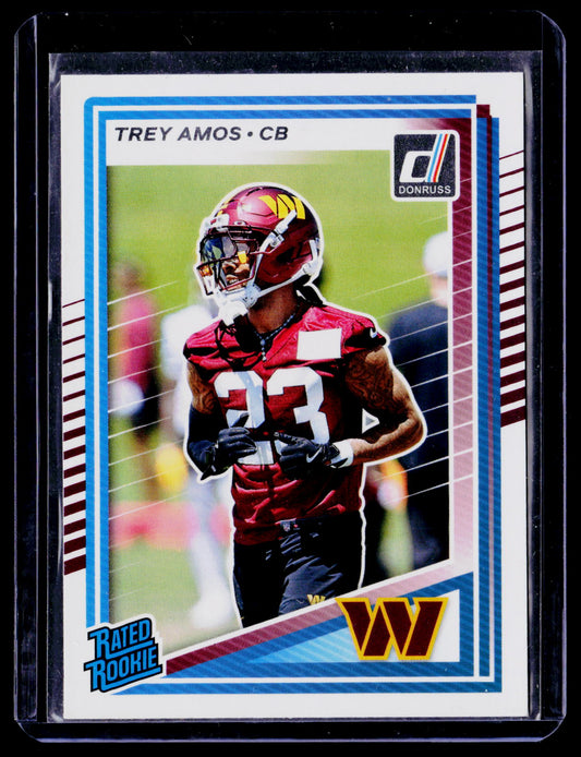 Trey Amos 2025 Donruss 369 RC RC Washington Commanders