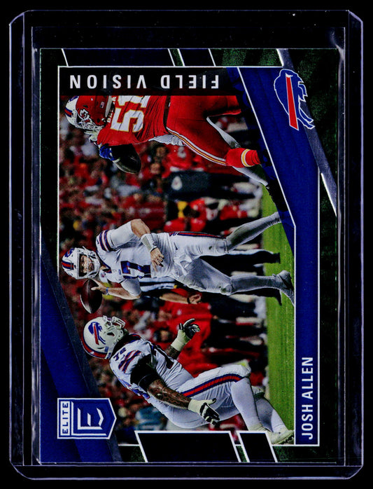 Josh Allen 2022 Donruss Elite FV5 Field Vision Green Buffalo Bills