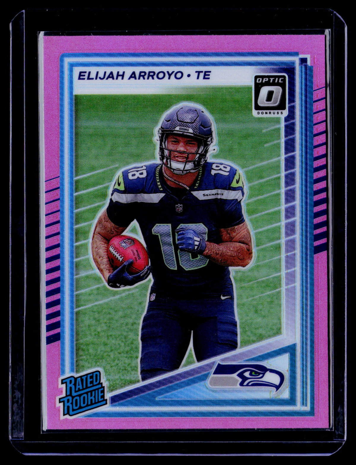 Elijah Arroyo 2025 Donruss 317 Optic Rated Rookies Preview Pink RC Seahawks