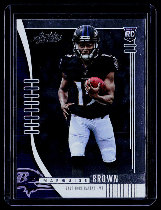Justice Hill 2019 Panini Absolute 125 Retail RC RC Baltimore Ravens