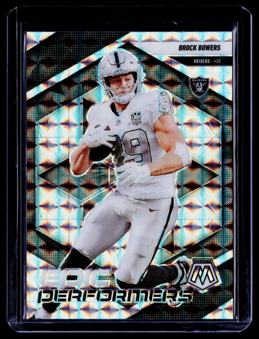 Brock Bowers 2025 Panini Mosaic 4 Epic Performers Mosaic Las Vegas Raiders