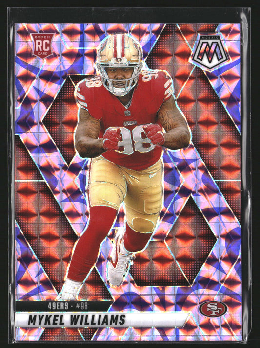 Mykel Williams 2025 Panini Mosaic 307 Mosaic Reactive Purple RC 49ers