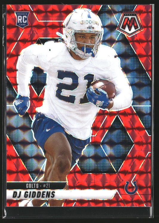 DJ Giddens 2025 Panini Mosaic 350 Mosaic Red RC RC Indianapolis Colts
