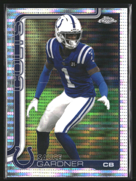 Sauce Gardner 2025 Topps Chrome 242 Pulsar Refractor Indianapolis Colts
