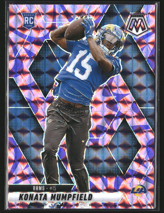 Konata Mumpfield 2025 Panini Mosaic 393 Mosaic Reactive Purple RC Rams