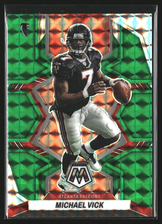 Michael Vick 2022 Panini Mosaic 12 Mosaic Green Atlanta Falcons
