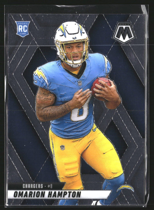 Omarion Hampton 2025 Panini Mosaic 335 RC RC Los Angeles Chargers