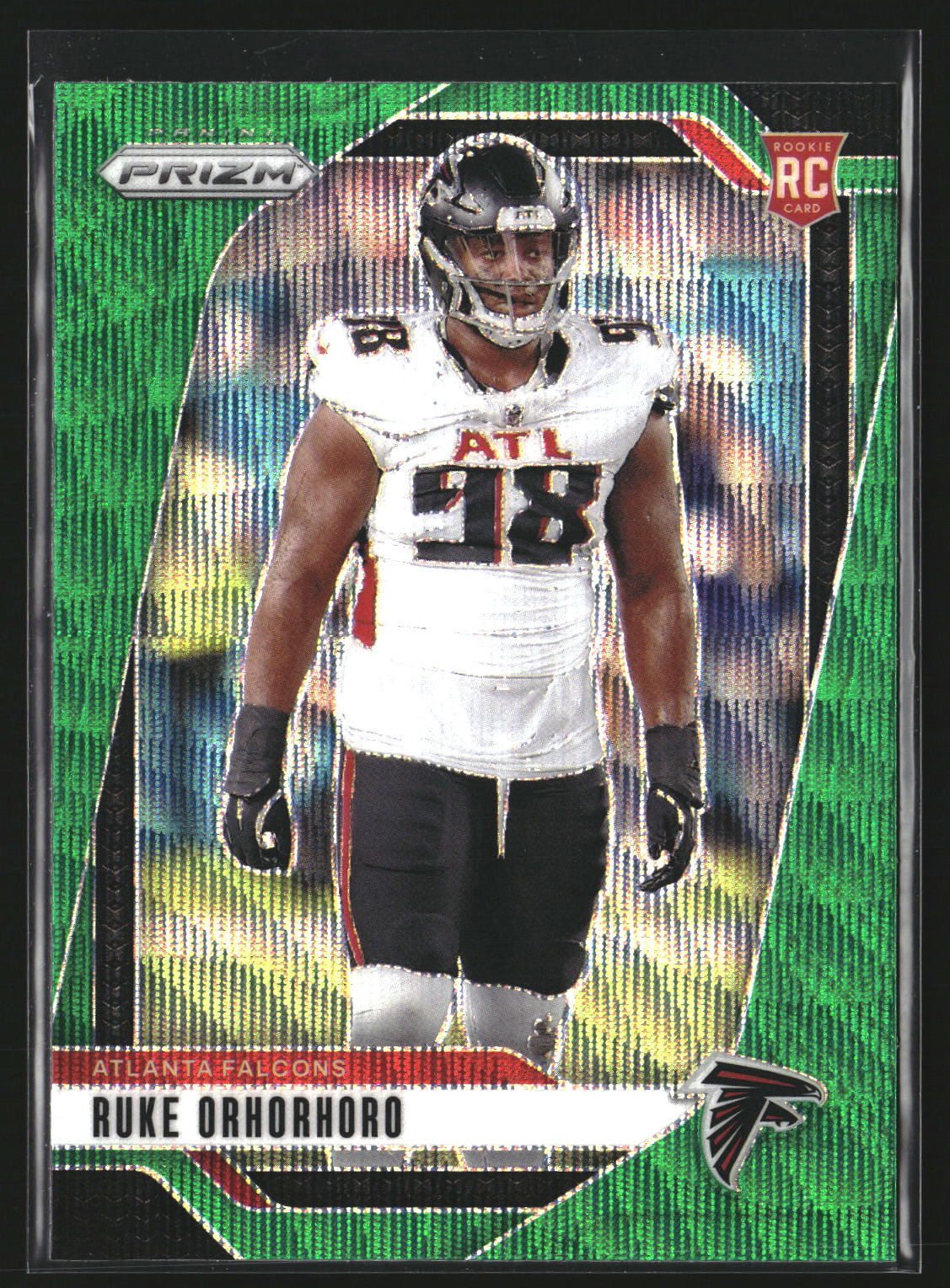 Ruke Orhorhoro 2024 Panini Prizm 386 Green Wave RC RC Atlanta Falcons