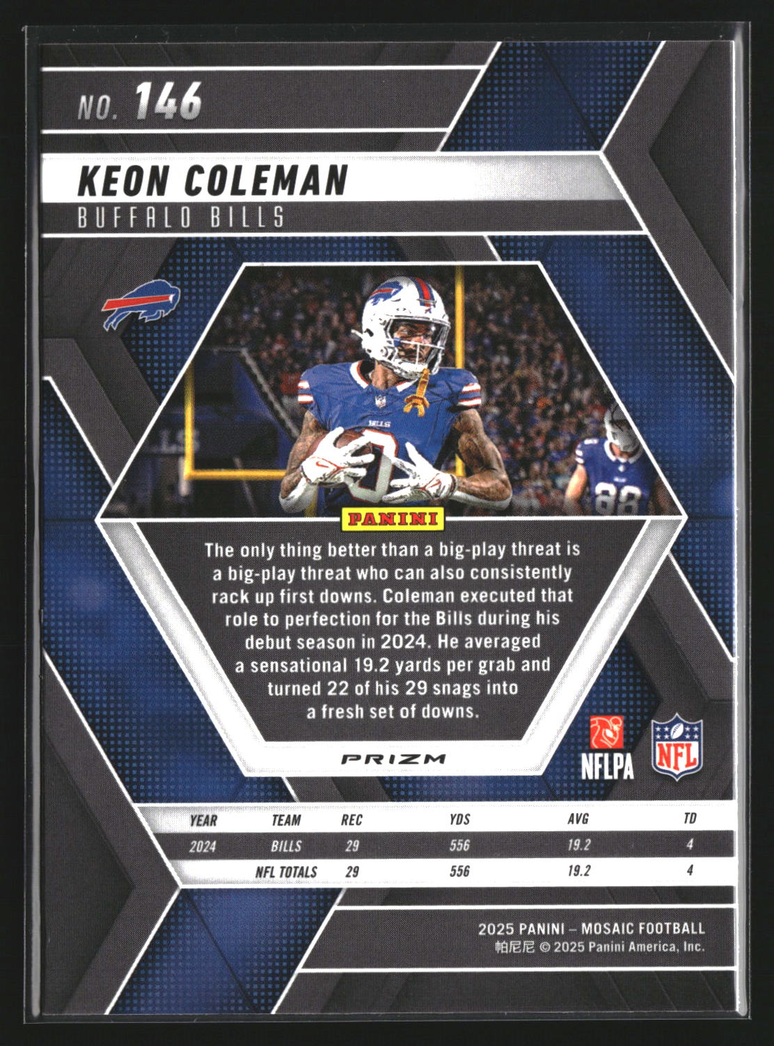 Keon Coleman 2025 Panini Mosaic 146 Mosaic Green Buffalo Bills