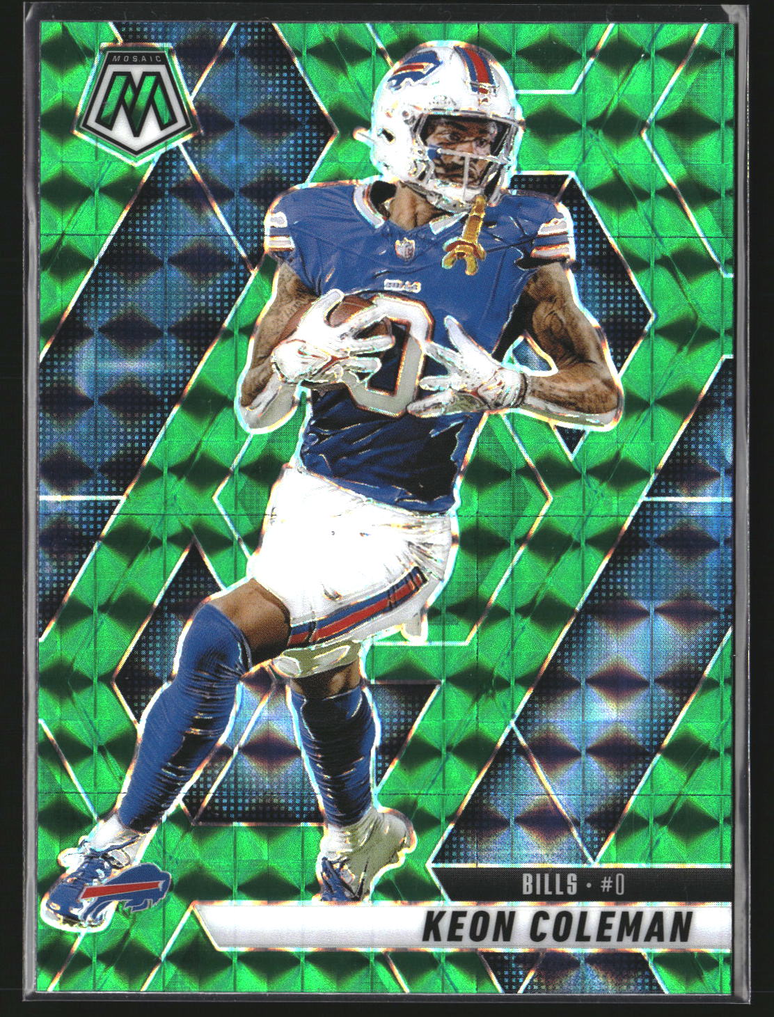 Keon Coleman 2025 Panini Mosaic 146 Mosaic Green Buffalo Bills