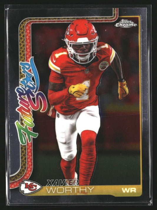 Xavier Worthy 2025 Topps Chrome FS-5 Future Stars Kansas City Chiefs