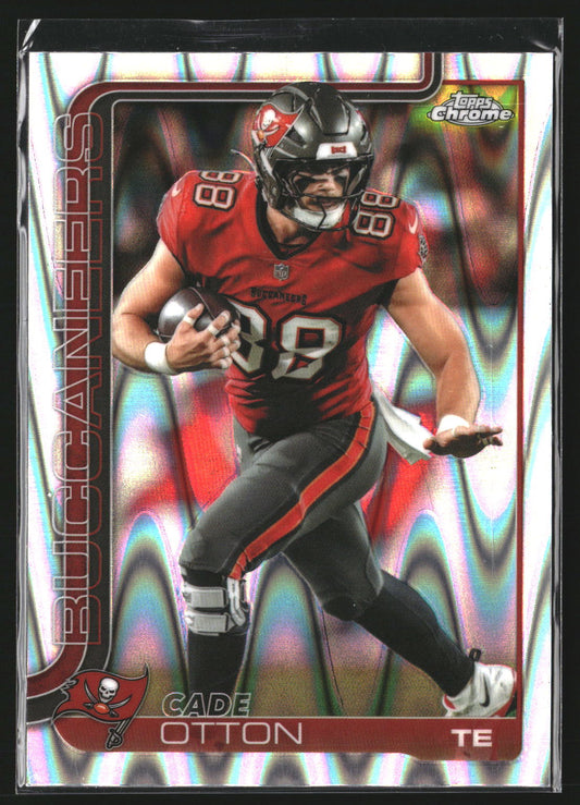 Cade Otton 2025 Topps Chrome 284 Ray Wave Refractor Tampa Bay Buccaneers