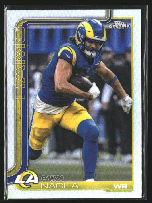 Puka Nacua 2025 Topps Chrome 166 Refractor Los Angeles Rams